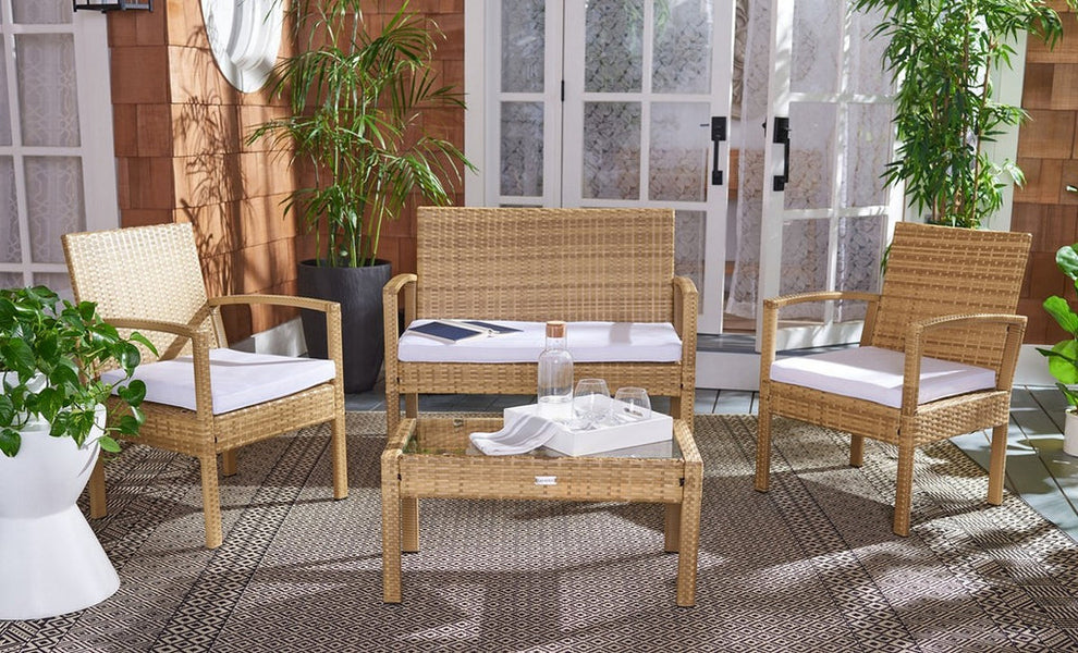 Safavieh Bassey 4Pc Living Set | Outdoor Sofas, Loveseats & Sectionals |  Modishstore  - 21