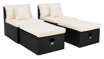 Safavieh Pramla Outdoor Sette With Ottoman | Outdoor Chaise Lounges |  Modishstore  - 2