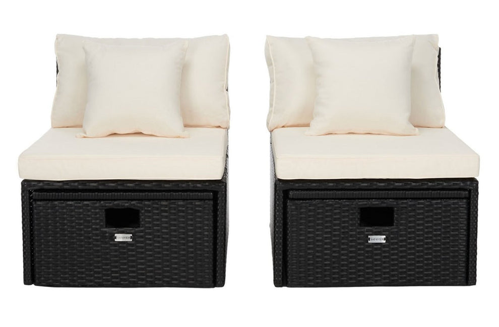 Safavieh Pramla Outdoor Sette With Ottoman | Outdoor Chaise Lounges |  Modishstore  - 5