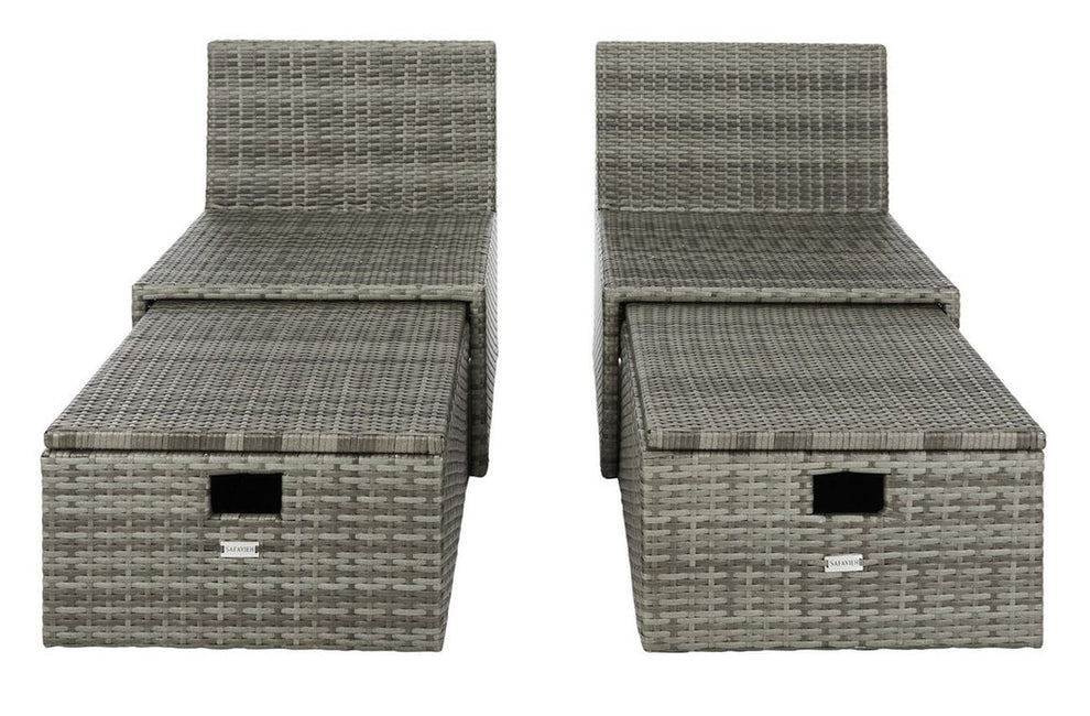 Safavieh Pramla Outdoor Sette With Ottoman | Outdoor Chaise Lounges |  Modishstore  - 15