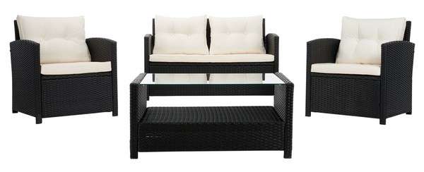 Safavieh Vellor 4Pc Living Set | Outdoor Patio |  Modishstore 