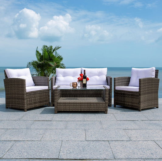 Safavieh Vellor 4Pc Living Set | Outdoor Sofas, Loveseats & Sectionals |  Modishstore 