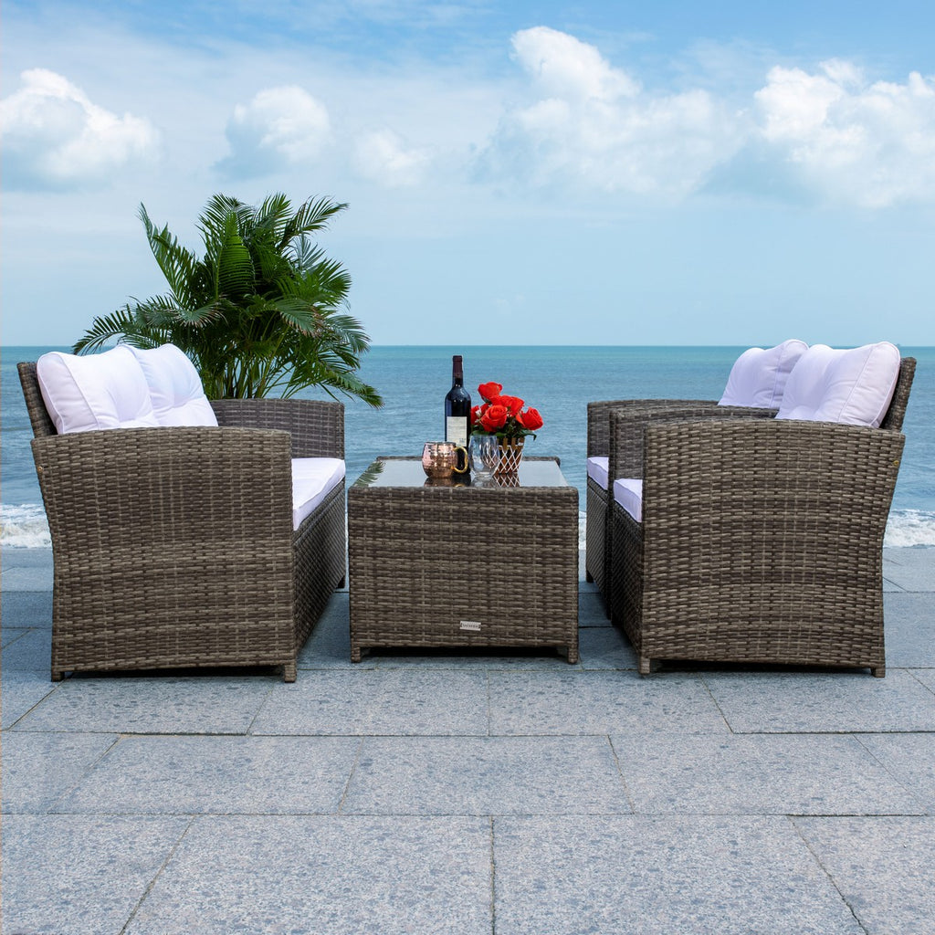 Safavieh Vellor 4Pc Living Set | Outdoor Sofas, Loveseats & Sectionals |  Modishstore  - 3