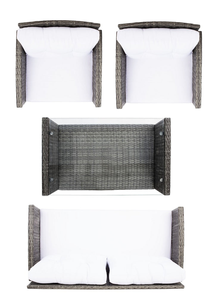 Safavieh Vellor 4Pc Living Set | Outdoor Sofas, Loveseats & Sectionals |  Modishstore  - 4