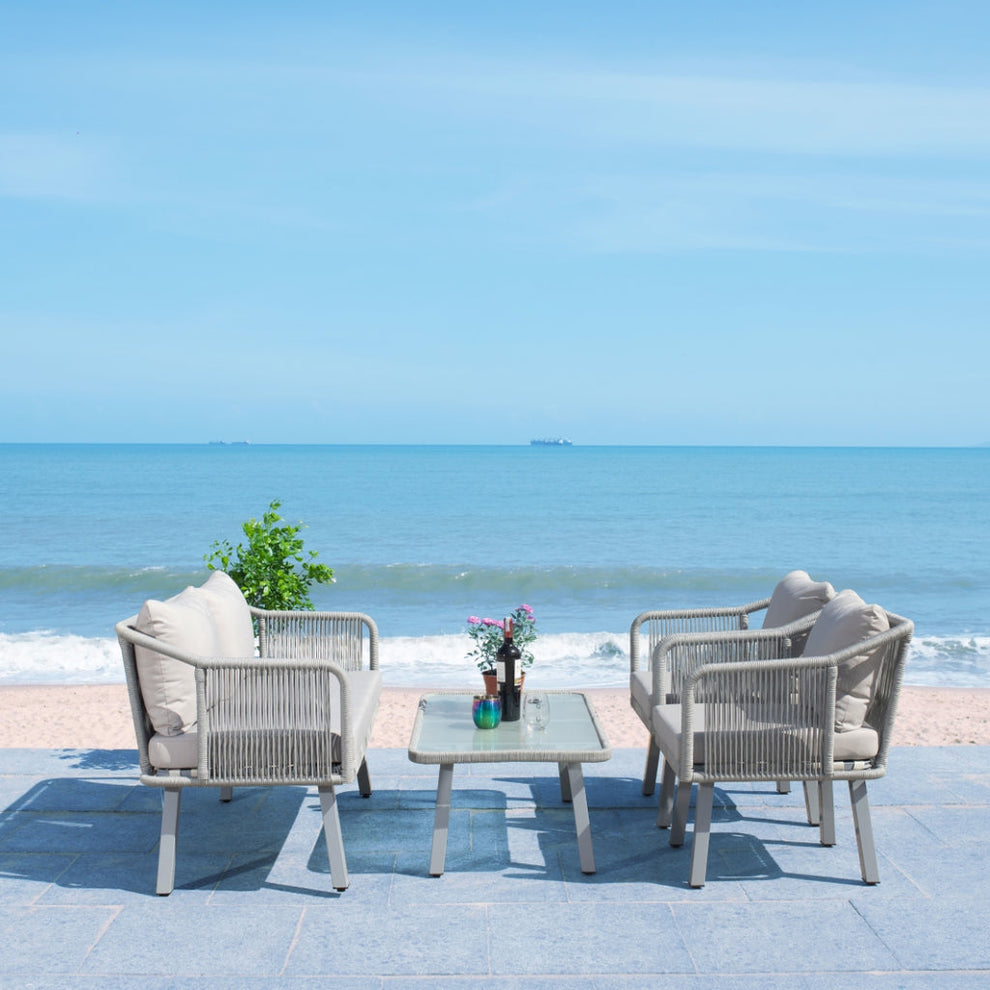 Safavieh Torsla 4Pc Rope Living Set | Outdoor Sofas, Loveseats & Sectionals |  Modishstore  - 6