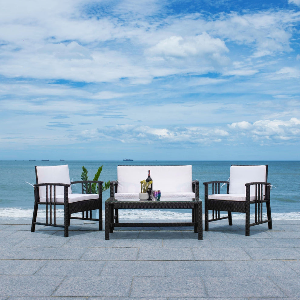 Safavieh Reslor 4 Pc Living Set | Outdoor Sofas, Loveseats & Sectionals |  Modishstore 