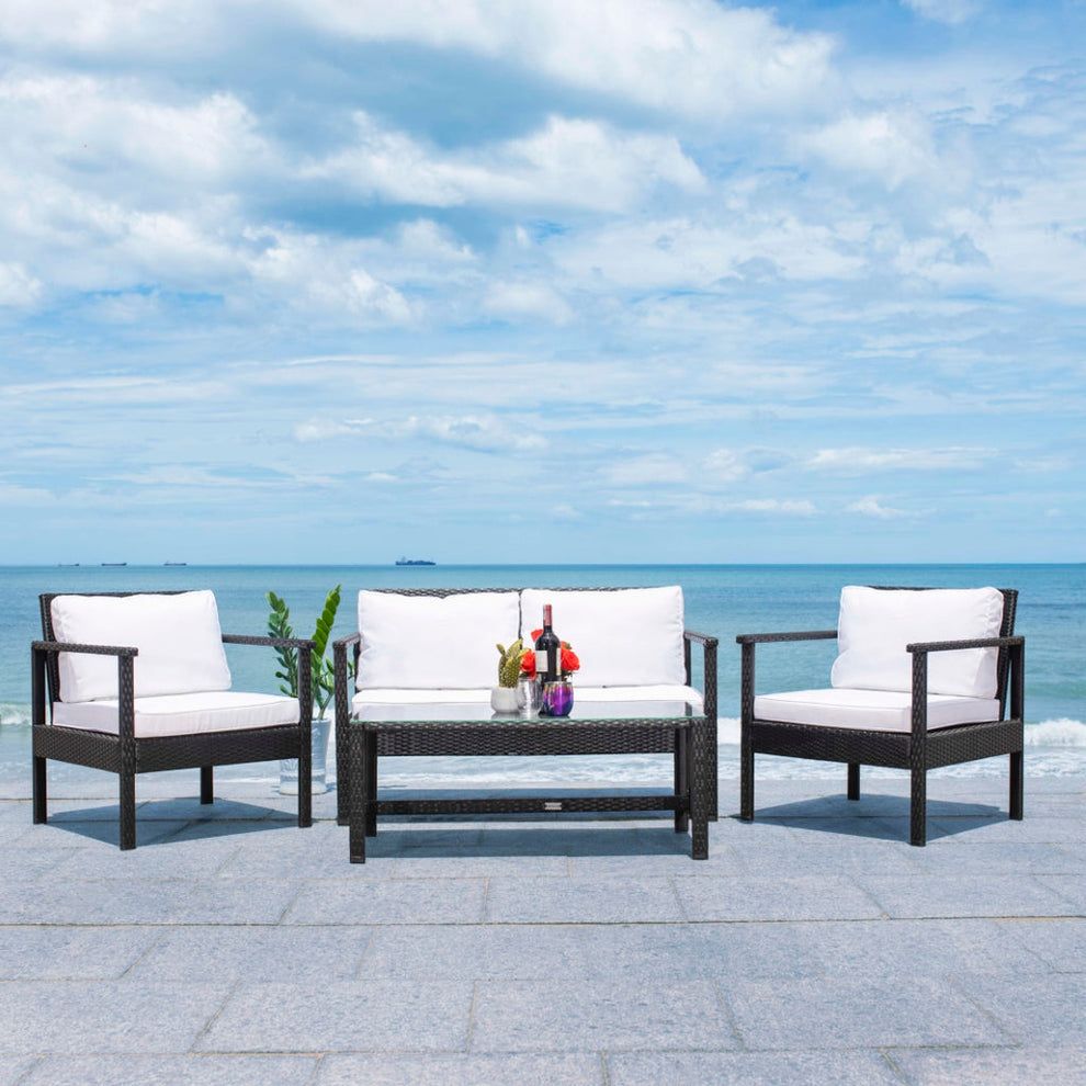 Safavieh Garnen 4 Pc Living Set | Outdoor Sofas, Loveseats & Sectionals |  Modishstore 