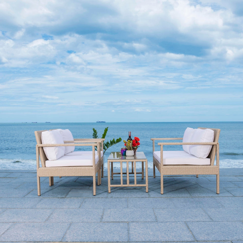 Safavieh Garnen 4 Pc Living Set | Outdoor Sofas, Loveseats & Sectionals |  Modishstore  - 4