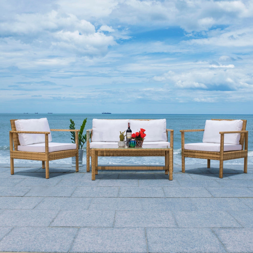 Safavieh Garnen 4 Pc Living Set | Outdoor Sofas, Loveseats & Sectionals |  Modishstore  - 7