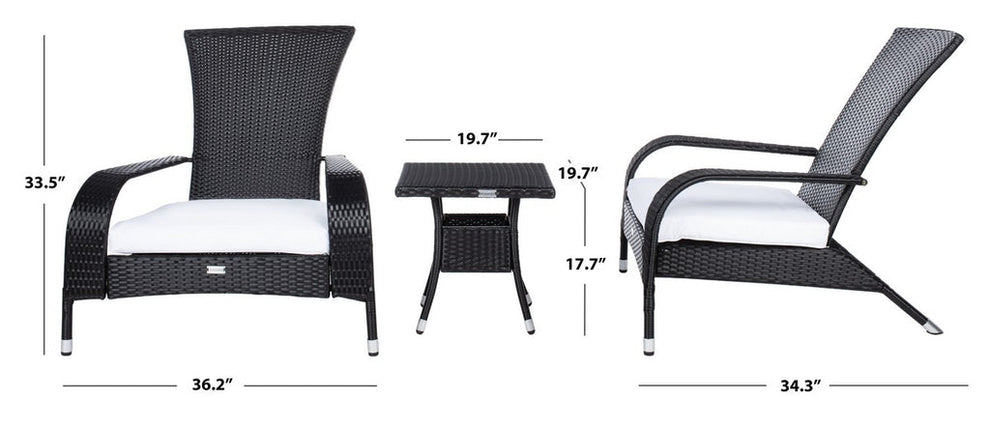 Safavieh Edna 3Pc Lounge Set | Outdoor Chairs |  Modishstore  - 7