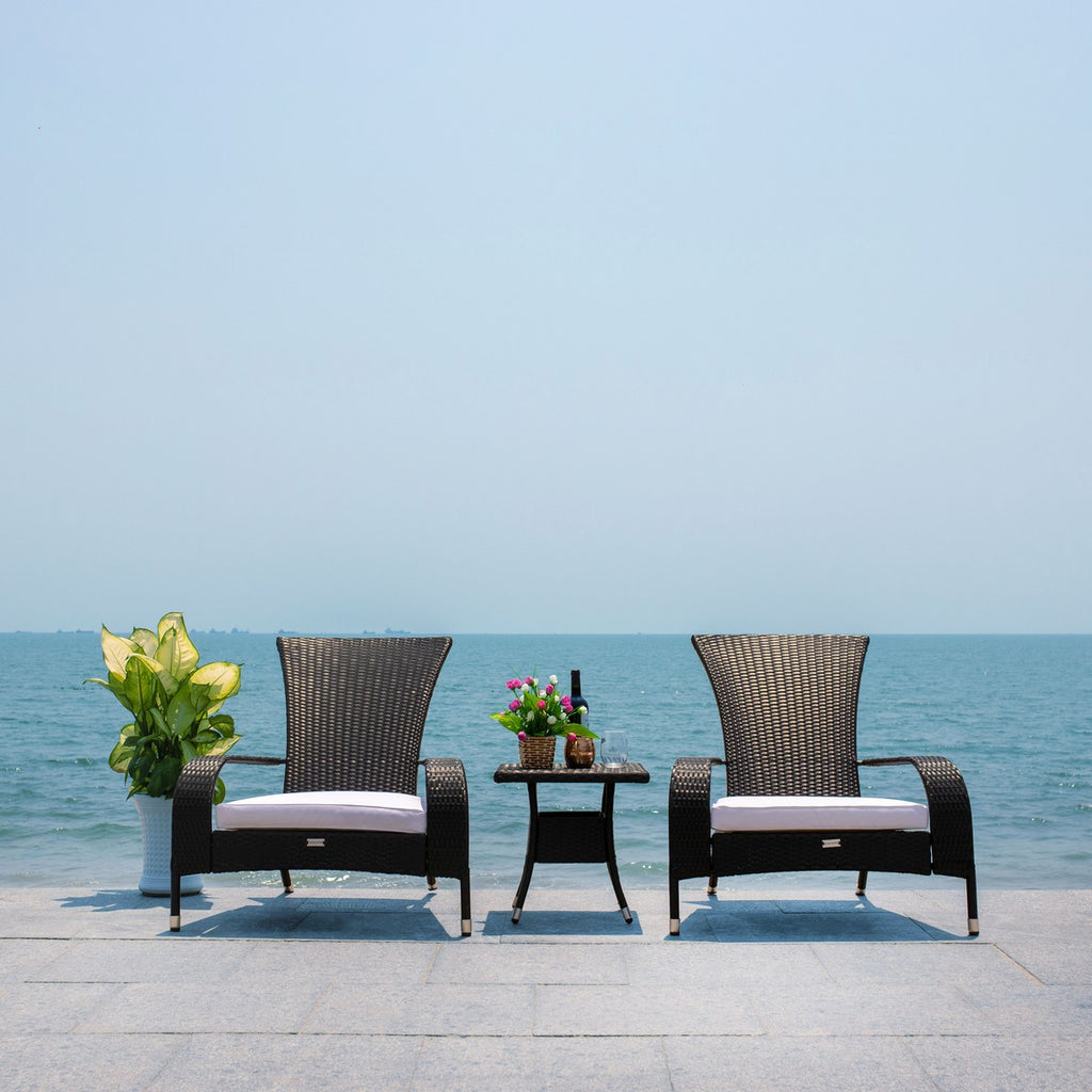 Safavieh Edna 3Pc Lounge Set | Outdoor Chairs |  Modishstore 