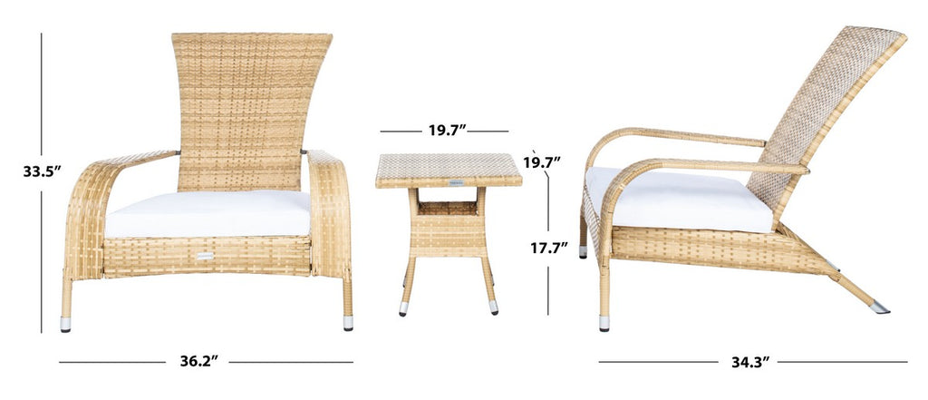 Safavieh Edna 3Pc Lounge Set | Outdoor Chairs |  Modishstore  - 32