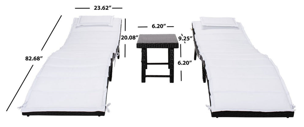 Safavieh Carew 3Pc Sun Lounger Set | Outdoor Recliners & Lounge Chairs |  Modishstore  - 7