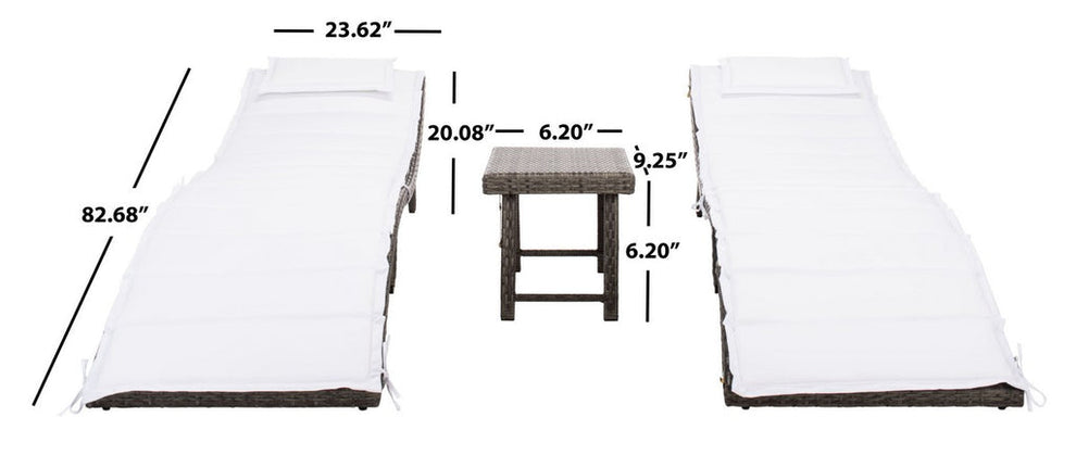 Safavieh Carew 3Pc Sun Lounger Set | Outdoor Recliners & Lounge Chairs |  Modishstore  - 22