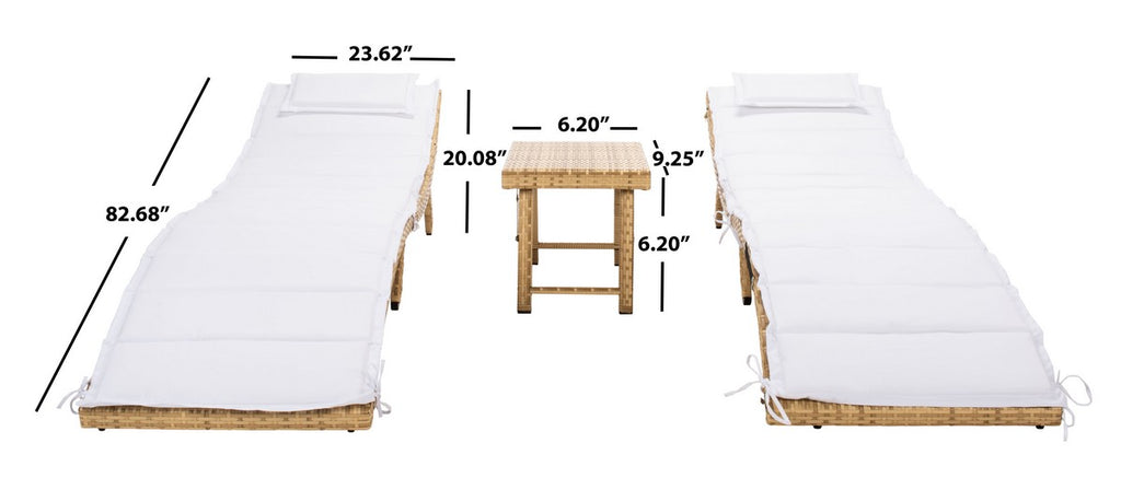 Safavieh Carew 3Pc Sun Lounger Set | Outdoor Recliners & Lounge Chairs |  Modishstore  - 28