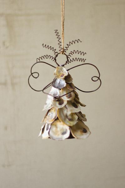 Kalalou Oyster Shell Angel Ornament - Set of 6 | Modishstore | Ornaments