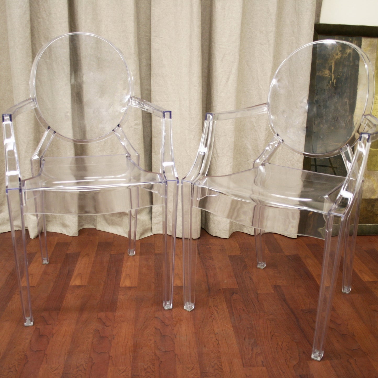 baxton studio dymas modern acrylic armed ghost chair set of 2 | Modish Furniture Store-3