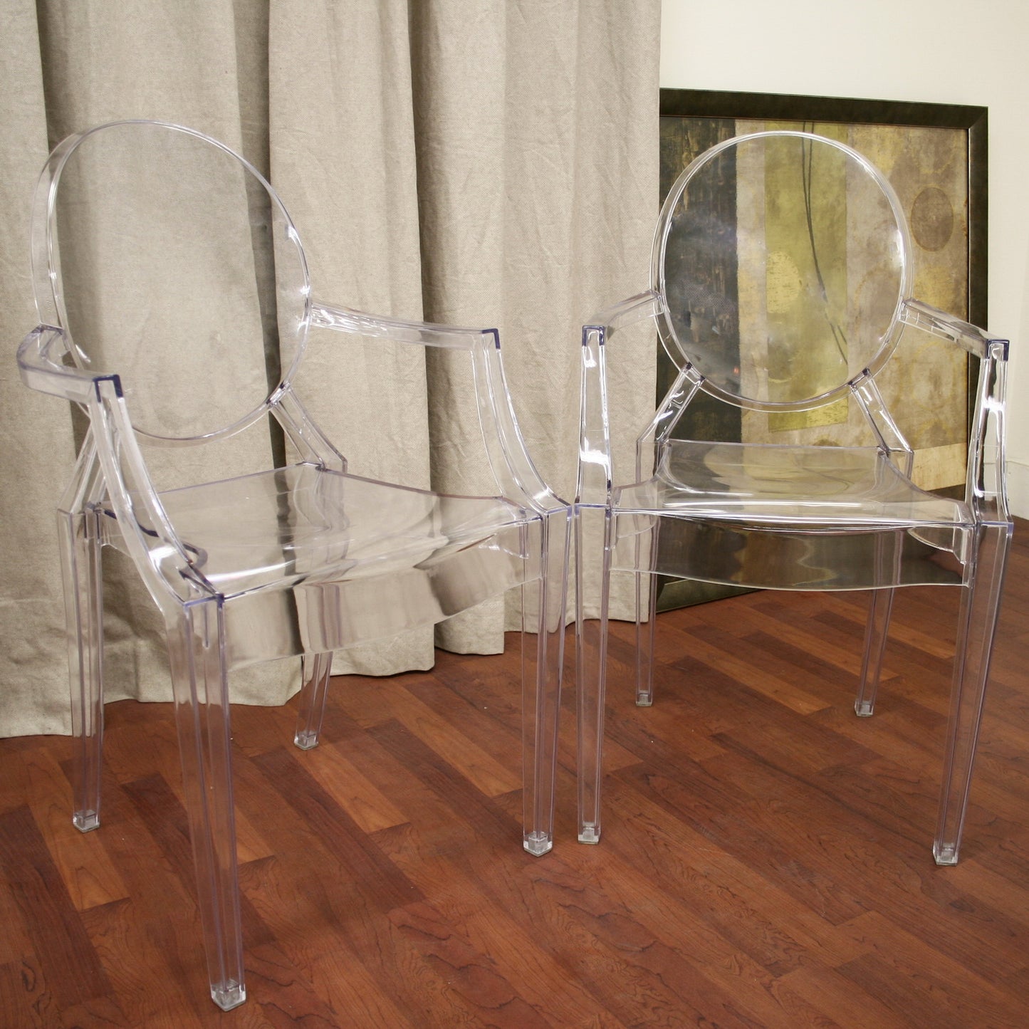 baxton studio dymas modern acrylic armed ghost chair set of 2 | Modish Furniture Store-2