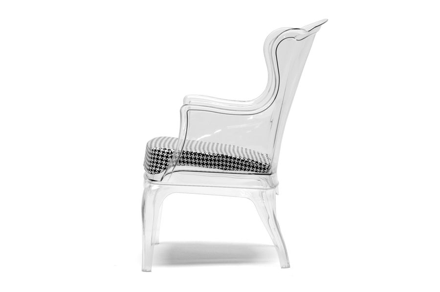 baxton studio tasha clear polycarbonate modern accent chair | Modish Furniture Store-3