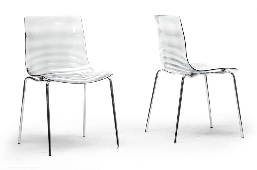 Baxton Studio Marisse Clear Plastic Modern Dining Chair (Set of 2) | Dining Chairs | Modishstore