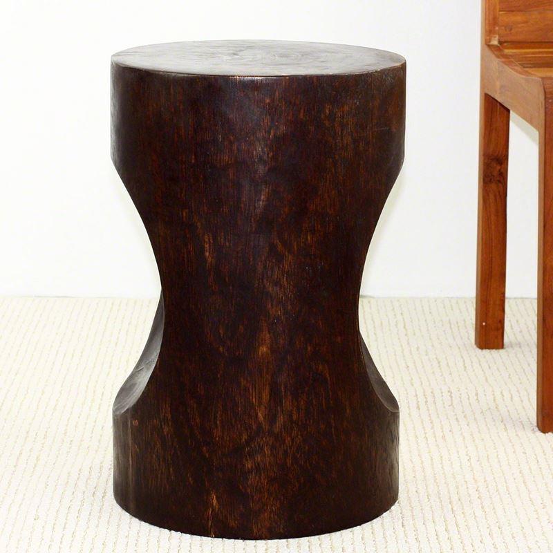 Haussmann Peephole Stool 13" Dia - Dark Walnut | Stools & Benches | Modishstore-3