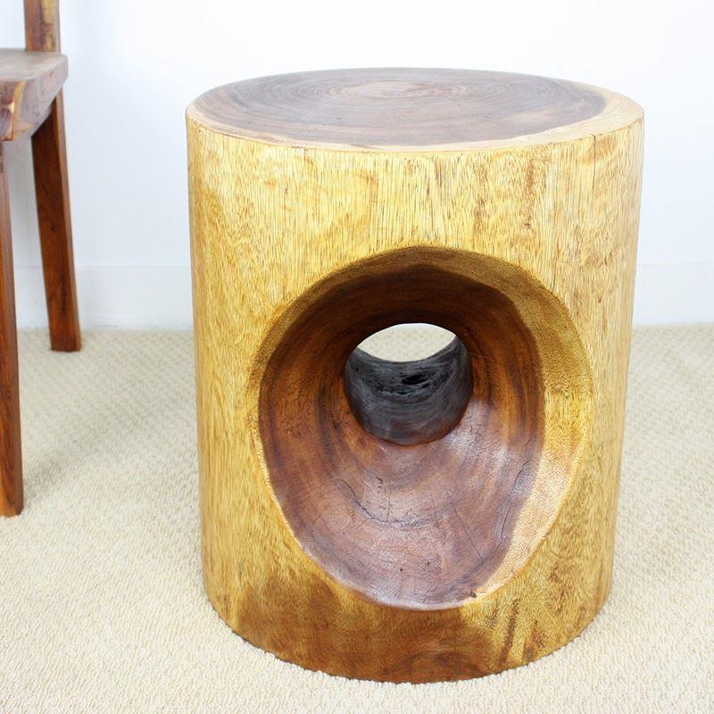 Haussmann Peephole 16" Dia  - Walnut | Stools & Benches | Modishstore-3