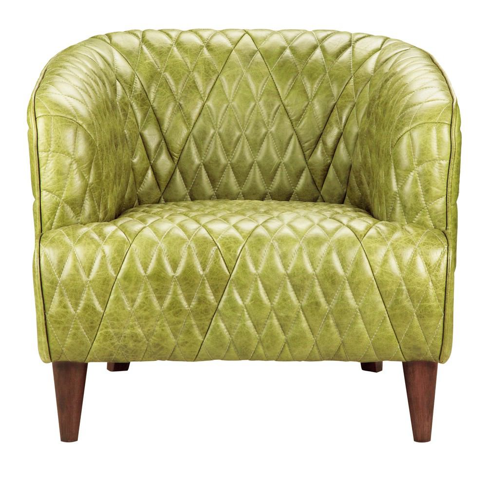 Moe's Home Collection Magdelan Tufted Leather Arm Chair | Modishstore | Armchairs-2