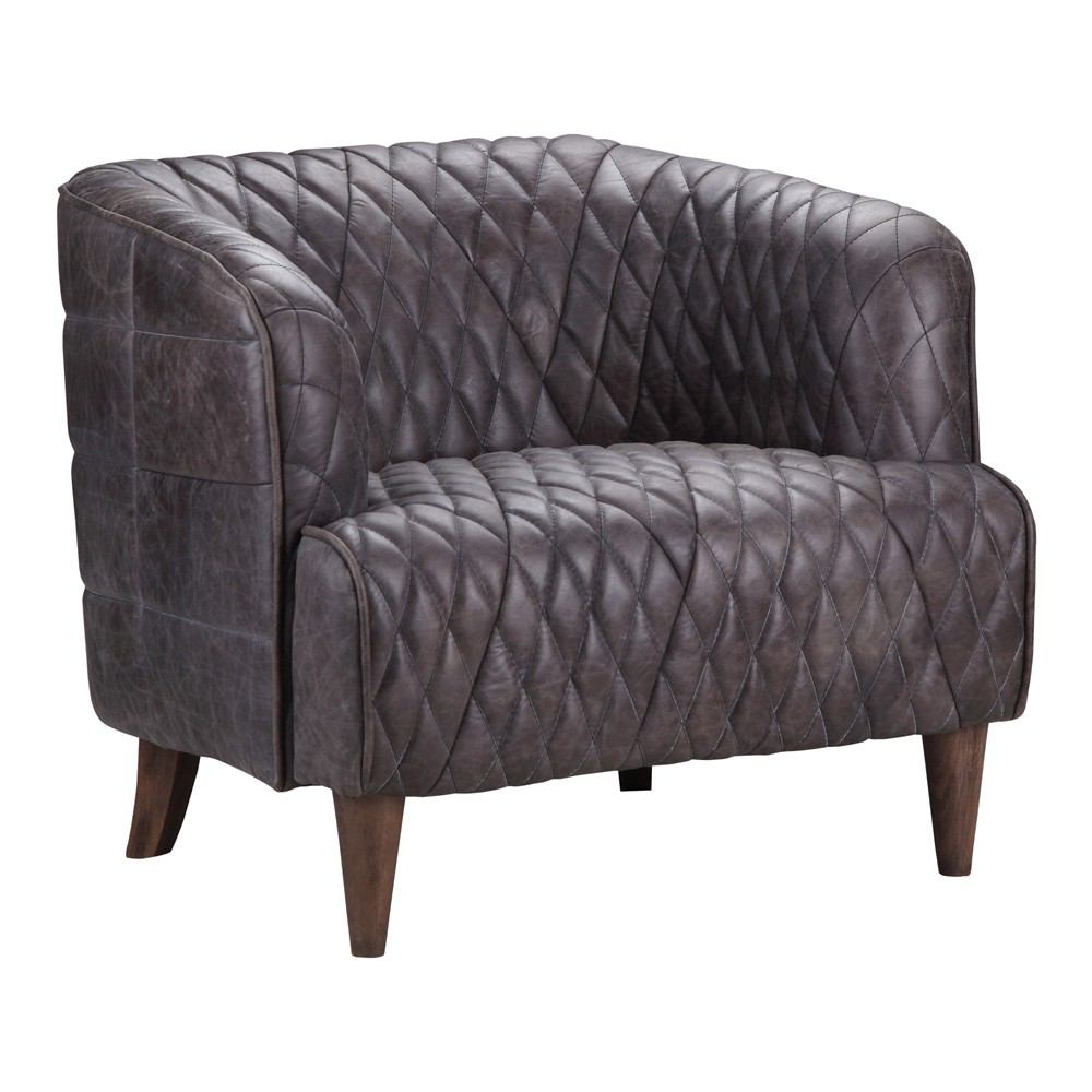 Moe's Home Collection Magdelan Tufted Leather Arm Chair | Modishstore | Armchairs
