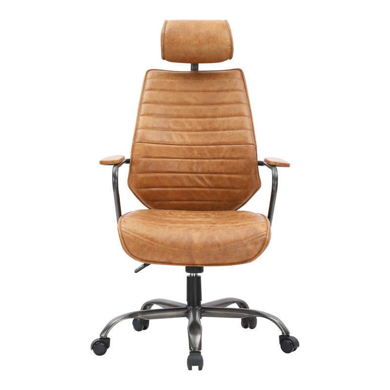 EXECUTIVE SWIVEL OFFICE CHAIR COGNAC | Modishstore | Office Chairs