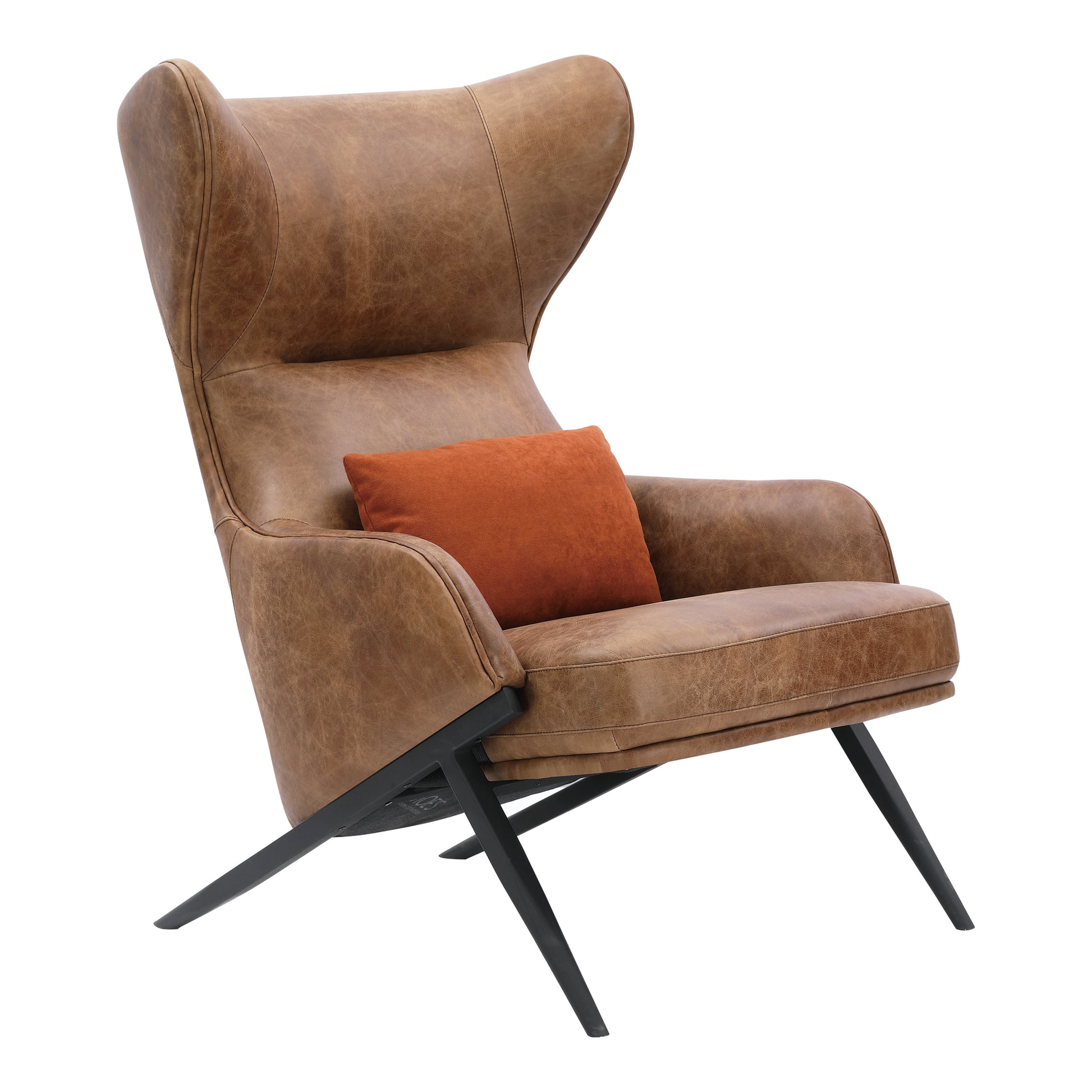 AMOS LEATHER ACCENT CHAIR | Modishstore | Accent Chairs-2