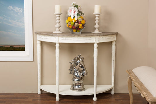 Baxton Studio Vologne Traditional White Wood French Console Table | Modishstore | Console Tables