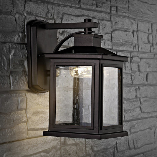 Safavieh Gorgen Outdoor Wall Lantern - Oil Rubbed Bronze (Black) | Outdoor Lights | Modishstore