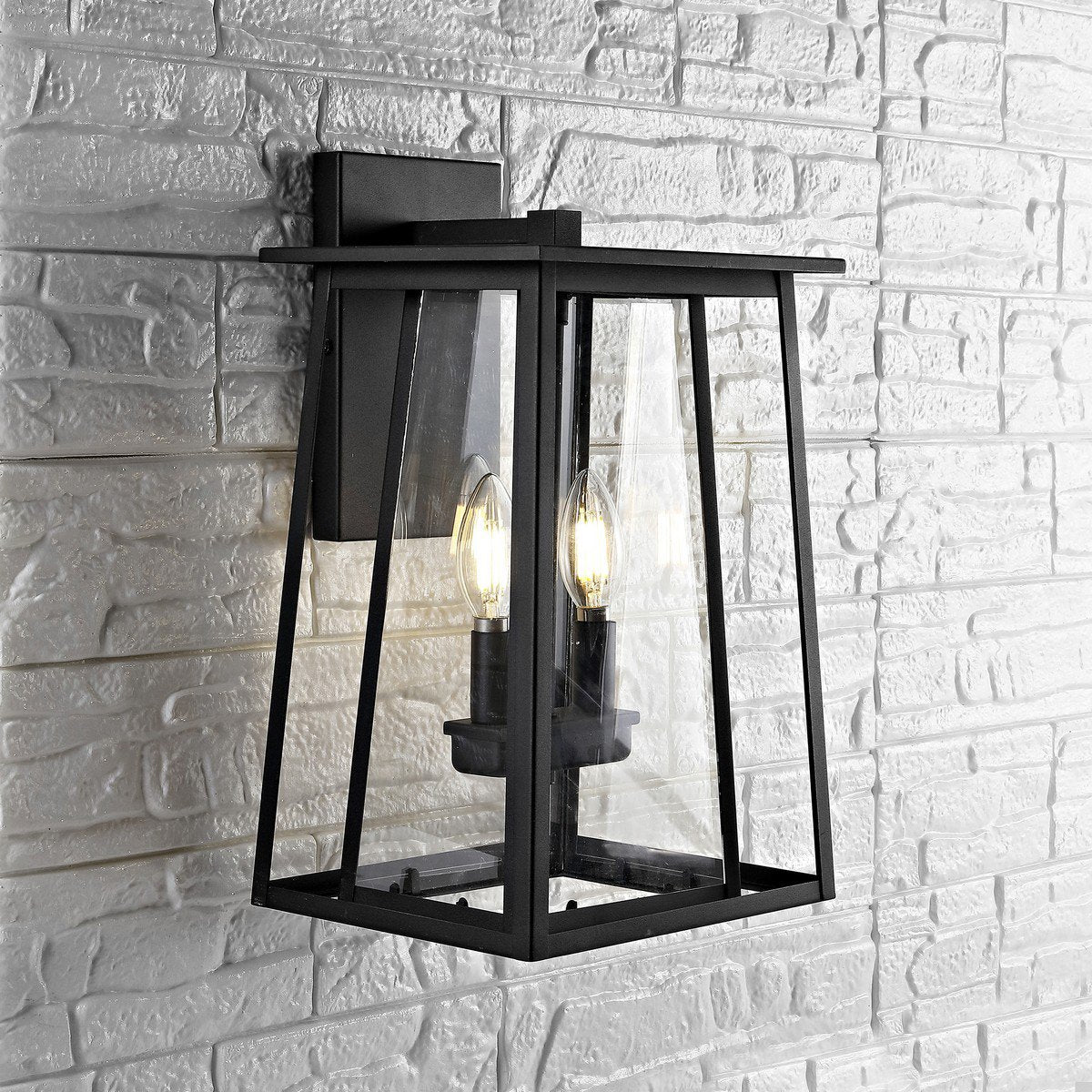 Safavieh Velza Outdoor Wall Lantern - Black | Outdoor Lights | Modishstore - 3