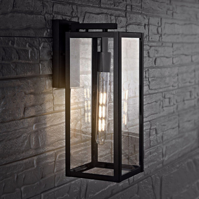 Safavieh Welson Outdoor Wall Lantern - Black | Outdoor Lights | Modishstore