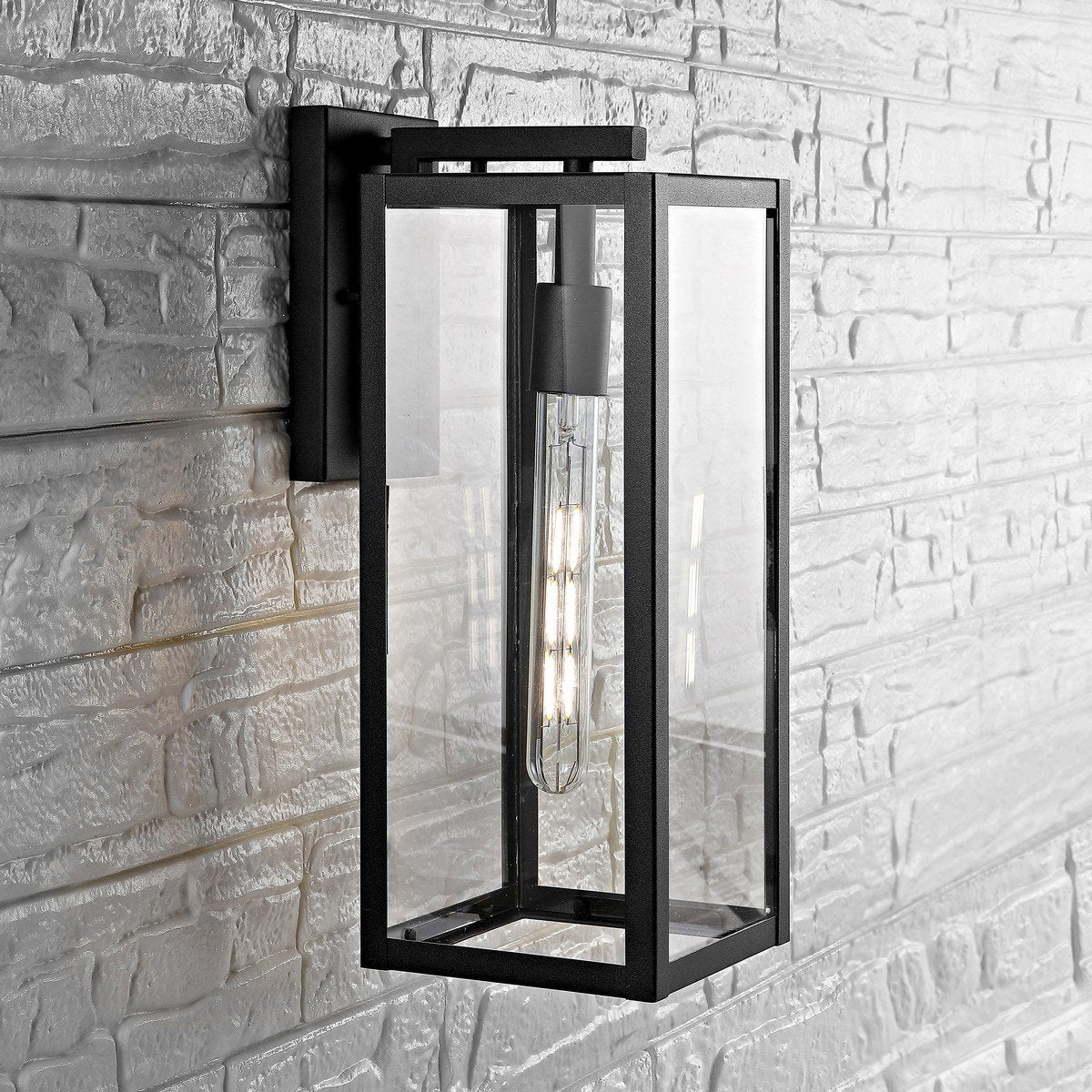 Safavieh Welson Outdoor Wall Lantern - Black | Outdoor Lights | Modishstore - 3