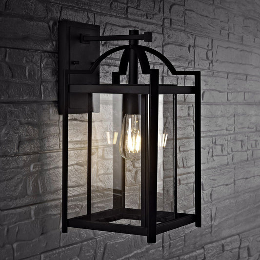 Safavieh Portar Outdoor Wall Lantern - Black | Outdoor Lights | Modishstore