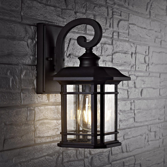 Safavieh Lolia Outdoor Wall Lantern - Black | Outdoor Lights | Modishstore