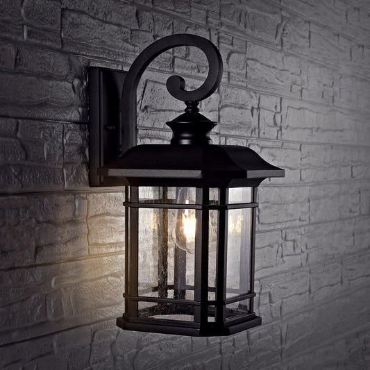 Safavieh Cendra Outdoor Wall Lantern - Black | Outdoor Lights | Modishstore