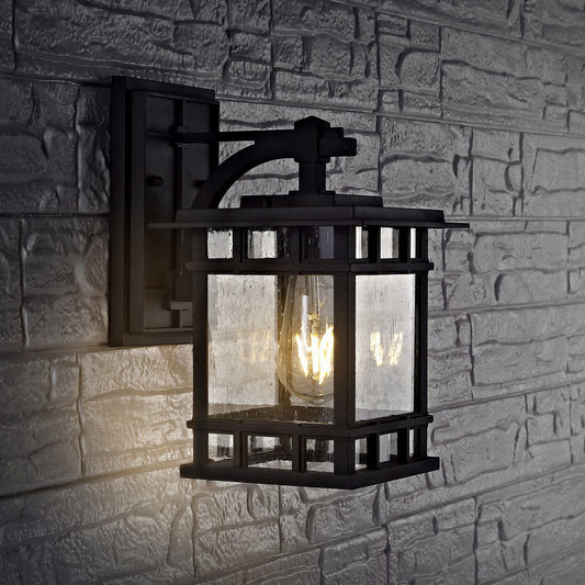 Safavieh Grayter Outdoor Wall Lantern - Black | Outdoor Lights | Modishstore