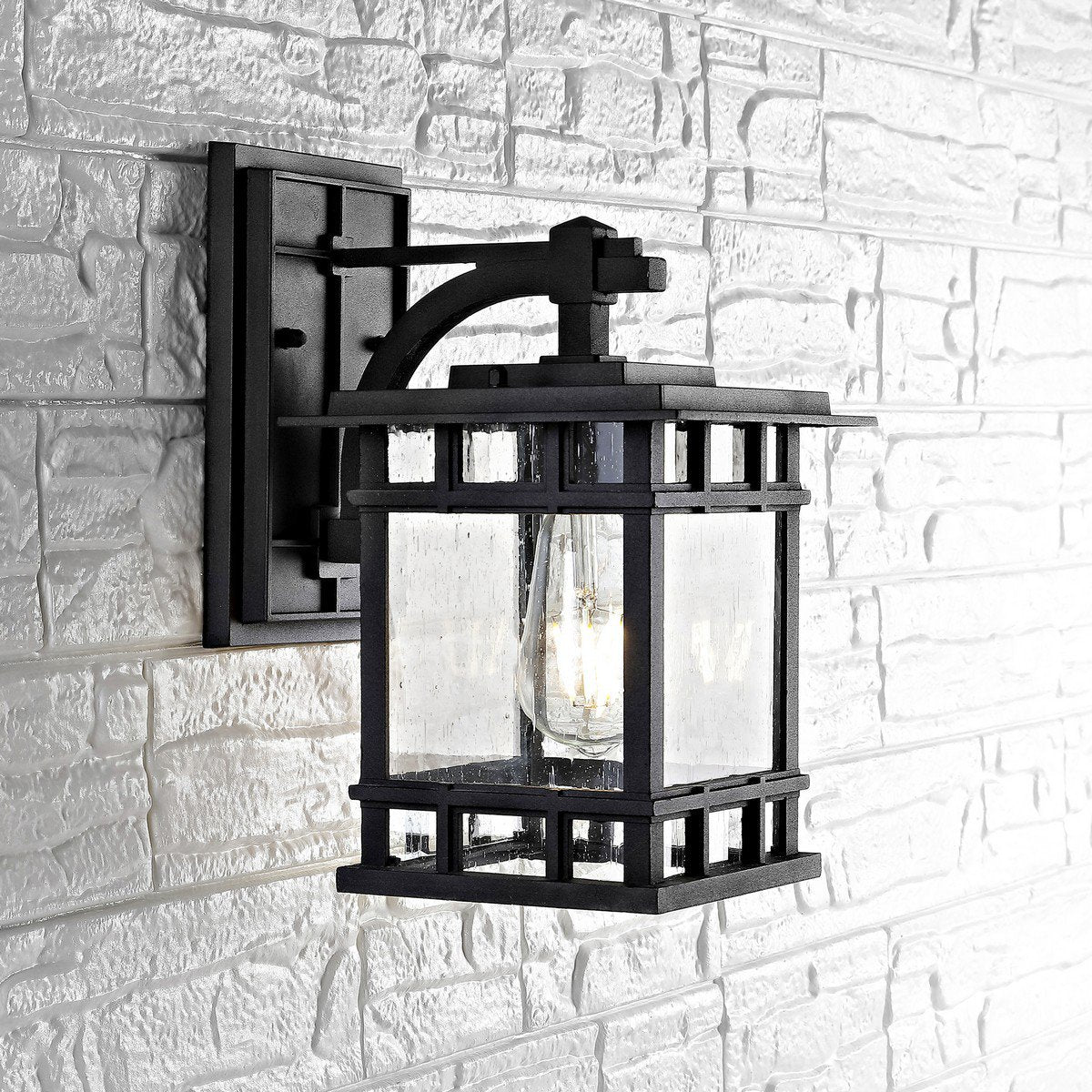 Safavieh Grayter Outdoor Wall Lantern - Black | Outdoor Lights | Modishstore - 3