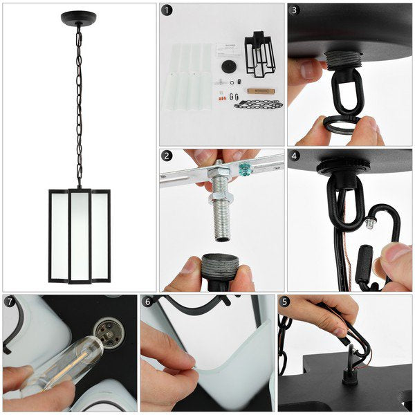 Safavieh Hyla Outdoor Pendant/Black - Black | Pendant Lamps | Modishstore - 3