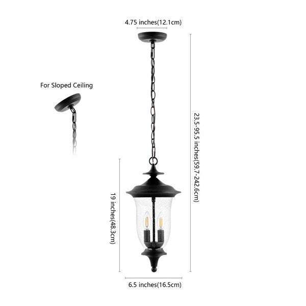 Safavieh Dowell Outdoor Pendant - Black | Pendant Lamps | Modishstore
