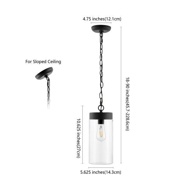 Safavieh Lianne Outdoor Pendant - Black | Pendant Lamps | Modishstore - 3