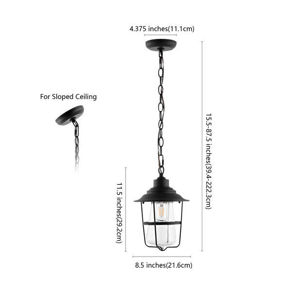 Safavieh Penber Outdoor Pendant - Black | Pendant Lamps | Modishstore - 3