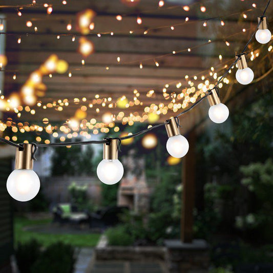 Safavieh Farrynn Led Outdoor String Lights - Black | Lightbulbs | Modishstore