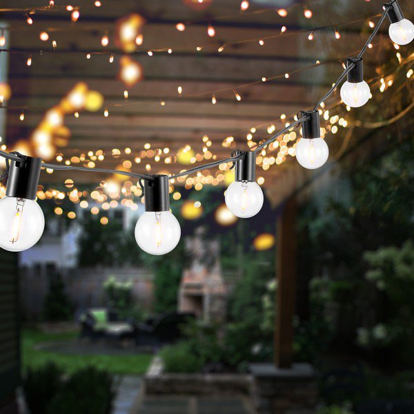 Safavieh Huron Led Outdoor String Lights - Black | Lightbulbs | Modishstore