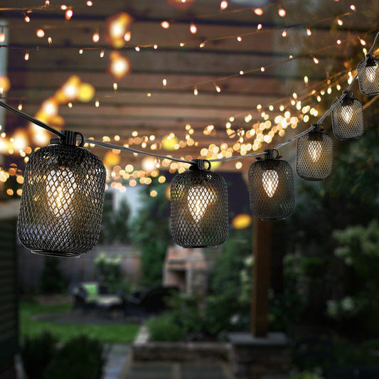 Safavieh Jepsen Led Outdoor String Lights - Black | Lightbulbs | Modishstore