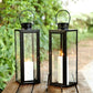 Safavieh Lorient Outdoor Lantern Set Of 2 - Black | Outdoor Lights | Modishstore