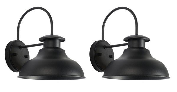 Safavieh Linden Outdoor Wall Sconce Set Of 2 - Black | Outdoor Lights | Modishstore