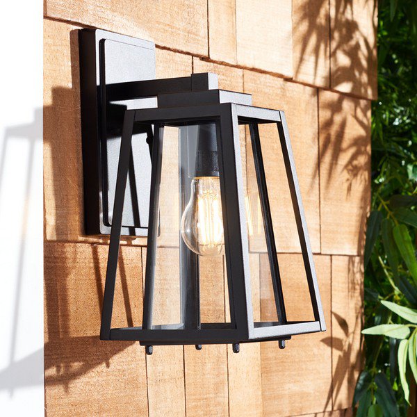 Safavieh Rydler Outdoor Wall Sconce Set Of 2 - Black | Outdoor Lights | Modishstore